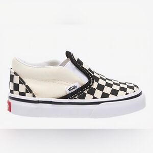 Vans Kids Checkered Slip-On Shoes - Black and White